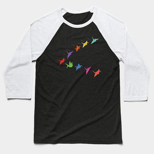 Paper Cranes Baseball T-Shirt by CrissWild